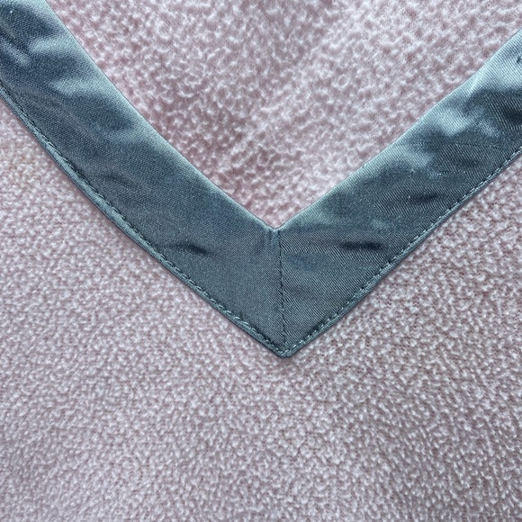 Pajamagram Pink, White & Gray Stripe, Satin Trim Woman’s Size Large Pajama Set. - Picture 5 of 11